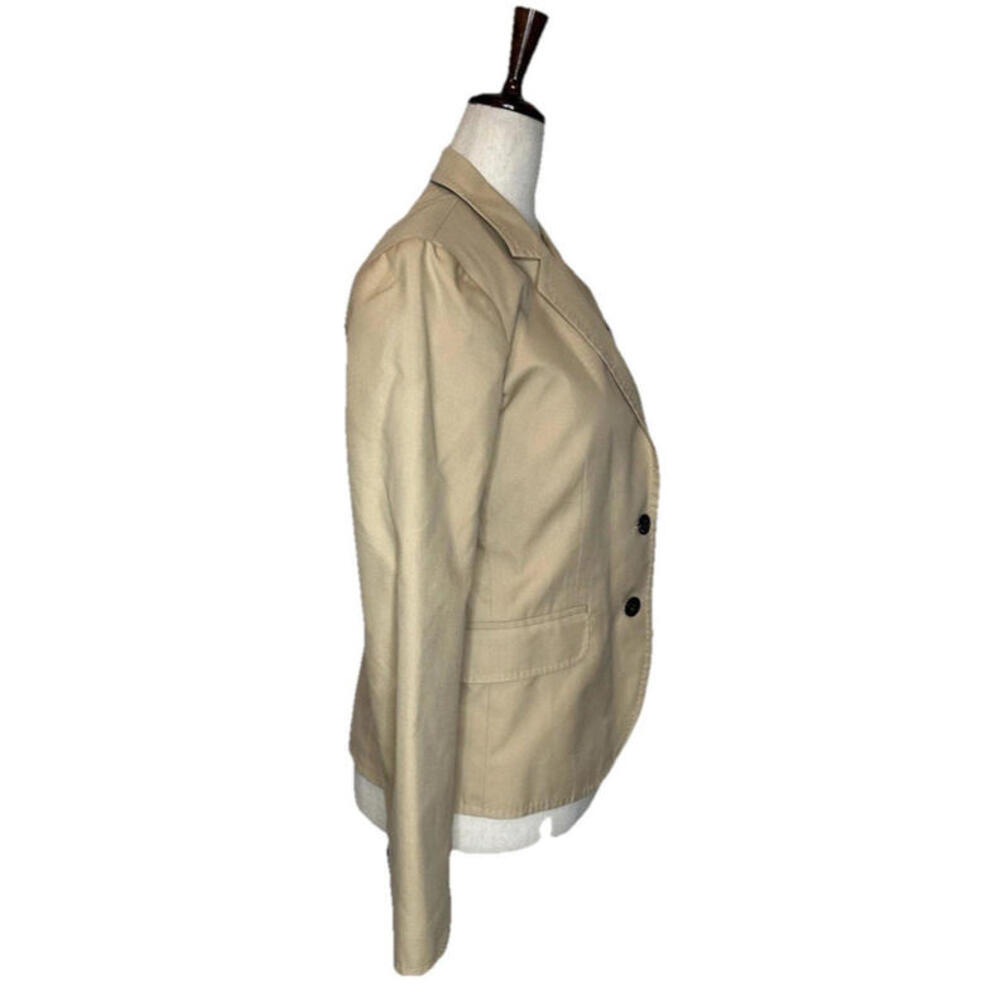 J Crew Schoolboy Blazer Jacket Cotton Silk Capsule Wardrobe Khaki Beige - Picture 4 of 8